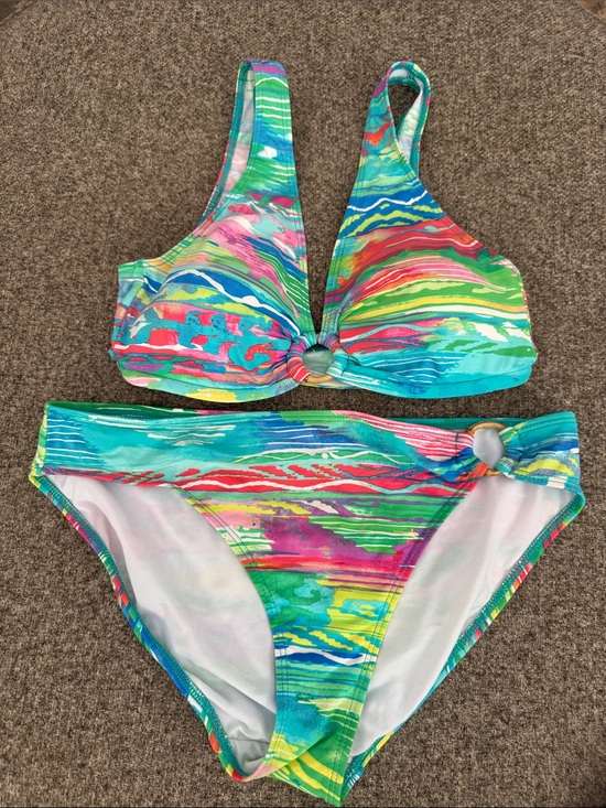 Ralph Lauren Other - Ralph Lauren Multicolor Green Blue Pink Ring-Accent Bikini